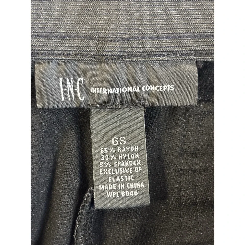 International Concepts Women's 6S Black Pull On Pants Workwear Stretch Trousers